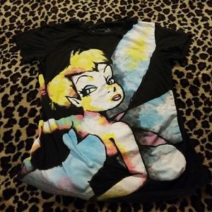 Black tinker bell t shirt